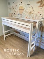 Кровать ROSTIK  Чердак 80x160, 80x180, 80x190, 90x190, 90x200(березовая фанера)