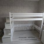 Кровать ROSTIK  Чердак с лестницей-комодом 80x160, 80x180, 80x190, 90x190, 90x200(березовая фанера)
