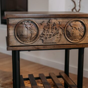 Тумба прикроватная модель “Navy”(Цвет “Ebony”, черное дерево)