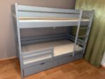 Двухъярусная кровать ROSTIK из березовой фанеры (ящики+борт)(серый) — изображение 6