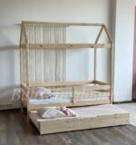 Кровать-домик "Альф со съемной крышей " 80х180, 90x200 (бесцветный лак)с Выкатным спальным местом — изображение 2