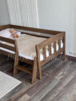 Односпальная кровать «Эрни Литтл» из массива сосны 70x140,80×160,80×180,90×200 (с лесенкой) (антик) — изображение 7