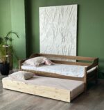 Односпальная кровать "Моана"(Антик+лак ) 80×160,80×180,90×200 с Выкатным местом — изображение 3