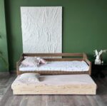 Односпальная кровать "Моана"(Антик+лак ) 80×160,80×180,90×200 с Выкатным местом — изображение 5