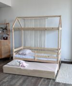 Кровать-домик "Альф со съемной крышей " 80х180, 90x200 (бесцветный лак)с Выкатным спальным местом — изображение 3