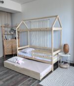 Кровать-домик "Альф со съемной крышей " 80х180, 90x200 (бесцветный лак)с Выкатным спальным местом