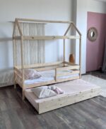 Кровать-домик "Альф со съемной крышей " 80х180, 90x200 (бесцветный лак)с Выкатным спальным местом — изображение 5