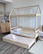 Кровать-домик "Альф со съемной крышей " 80х180, 90x200 (бесцветный лак)с Выкатным спальным местом — изображение 7
