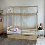 Кровать-домик "Альф со съемной крышей " 80х180, 90x200 (бесцветный лак ) с ящиками — изображение 6
