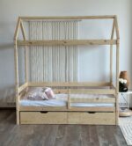 Кровать-домик "Альф со съемной крышей " 80х180, 90x200 (бесцветный лак ) с ящиками — изображение 5