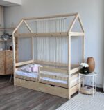 Кровать-домик "Альф со съемной крышей " 80х180, 90x200 (бесцветный лак ) с ящиками — изображение 4
