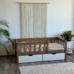 Односпальная кровать «Гретта»(Антик) из массива сосны 70x140, 80Х160, 80x180, 90x200(с ящиками Белый)