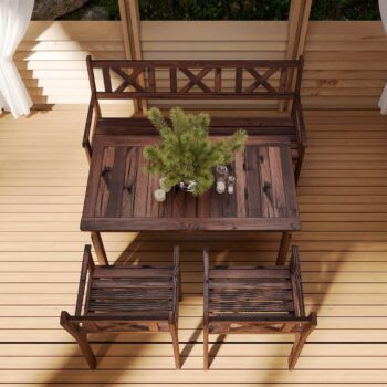 Стол Ф-183.01 орех из массива сосны