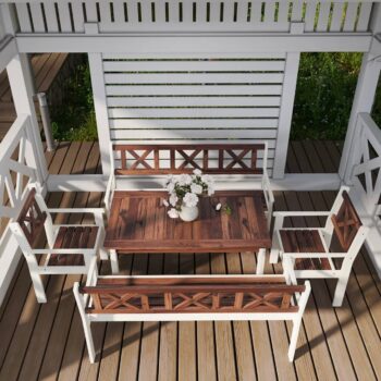 Стол Ф-183.01  орех+белый из массива сосны