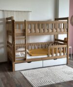 Двухъярусная кровать "ГЕНРИХ" из массива сосны (антик) 80x180, 90Х200 (c белыми ящиками) — изображение 9