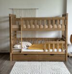Двухъярусная кровать "ГЕНРИХ" из массива сосны  80x180, 90Х200 (c ящиками)(Антик) — изображение 4