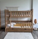 Двухъярусная кровать "ГЕНРИХ" из массива сосны  80x180, 90Х200 (c ящиками)(Антик) — изображение 7