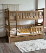 Двухъярусная кровать "ГЕНРИХ" из массива сосны  80x180, 90Х200 (c ящиками)(Антик) — изображение 8