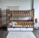 Двухъярусная кровать "ГЕНРИХ" из массива сосны (антик) 80x180, 90Х200 (c белыми ящиками) — изображение 8