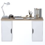 Стол письменный ИНГАР 2/ДВ/ДВ дуб беленый/белый арт. 01576 — изображение 2