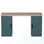 Стол письменный ИНГАР 2/ДВ/ДВ дуб беленый/серо-бирюзовый арт. 01583 — изображение 2