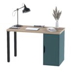 Стол письменный ИНГАР 1/ДВ/T дуб беленый/серо-бирюзовый/черный  арт. 01521 — изображение 2