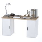 Стол письменный ИНГАР 2/ДВ/ДВ дуб беленый/белый арт. 01576