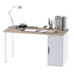 Стол письменный ИНГАР 2/ДВ/T.   дуб беленый/белый  арт. 01545