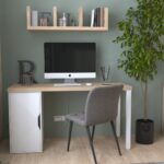 Стол письменный ИНГАР 2/ДВ/T.   дуб беленый/белый  арт. 01545 — изображение 7