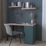 Стол письменный ИНГАР 1/ДВ/T дуб беленый/серо-бирюзовый/черный  арт. 01521 — изображение 3