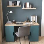 Стол письменный ИНГАР 2/ДВ/ДВ дуб беленый/серо-бирюзовый арт. 01583 — изображение 6