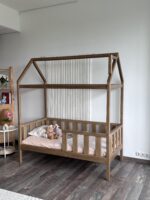 Кровать-домик из массива сосны "Киндер Люкс" 160х80(Антик) — изображение 2