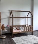 Кровать-домик из массива сосны "Киндер Люкс" 160х80(Антик) — изображение 4