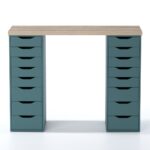 Стол письменный Ингар 2/88 дуб беленый/серо-бирюзовый арт. 01422 — изображение 4