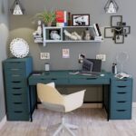 Стол письменный Ингар Д 132 Серо-Бирюзовый Арт.01910 — изображение 9