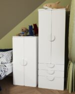 Шкаф распашной с двумя дверьми и тремя полками ПИКСИ  арт. 02061 РОБКИЙ ПОДСНЕЖНИЙ КДСП — изображение 5