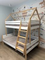 Двухъярусная кровать Rostik 2в1 сп01-1 из березовой фанеры с крышей(комбинированный) — изображение 2