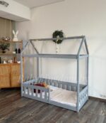 Односпальная напольная  кровать "Грейси домик "(серый) — изображение 2