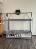 Односпальная напольная  кровать "Грейси домик "(серый) — изображение 3