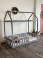 Односпальная напольная  кровать "Грейси домик "(серый) — изображение 5