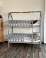 Двухъярусная кровать "Грейси  Домик"из массива сосны (Серый) — изображение 4