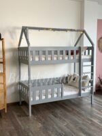 Двухъярусная кровать "Грейси  Домик"из массива сосны (Серый) — изображение 5