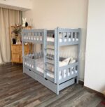 Двухъярусная кровать "Грейси " из массива сосны с ящиками (серый) — изображение 5