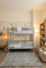 Двухъярусная кровать "Марта 2в1" из массива сосны 80x180, 90Х200 (без ящиков)серый цвет — изображение 3