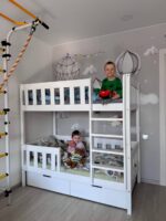 Двухъярусная кровать "Грейси " из массива сосны с ящиками (белый цвет ) — изображение 3