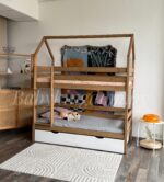 Двухъярусная кровать-домик "Мальта"(антик) из массива сосны 80x180, 90Х200 (с ящиками белый цвет) — изображение 7